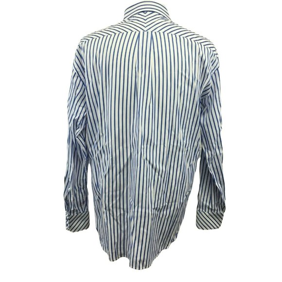 TOMMY HILFIGER Mens Casual Button Shirt L Blue White Striped L/S 80s - Picture 10 of 12
